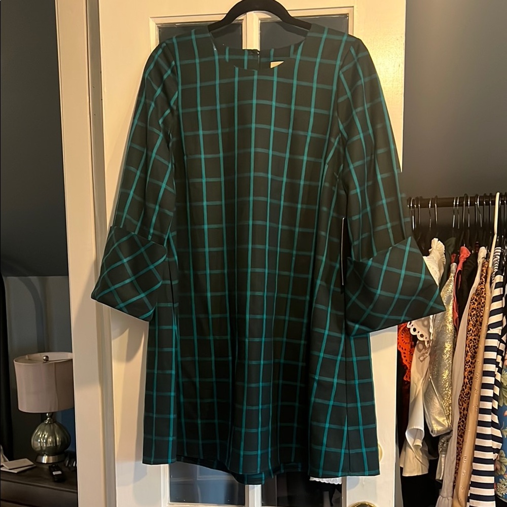 Tuckernuck Green Long Sleeve Bell Sleeve A-line Dress